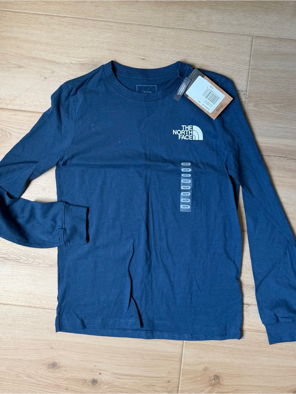 The North Face Navy Blue Long Sleeve Logo Shirt